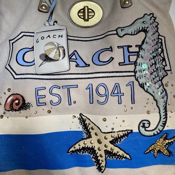 Coach Seahorse Beach Tote & clutch (Le-Tan Collection) - Picture 3 of 9